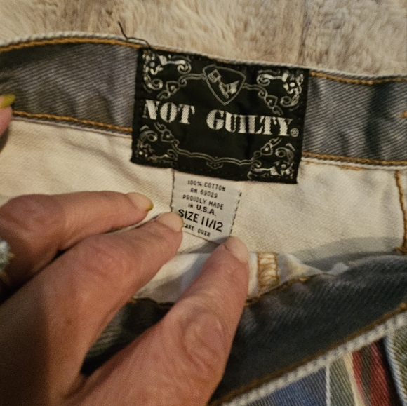 Not Guilty Vintage Denim Striped Shorts 11/12 - Picture 3 of 4
